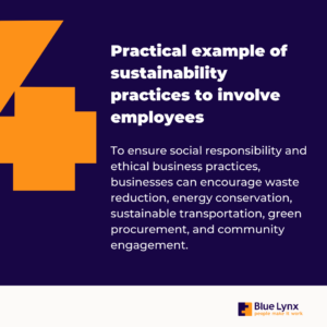 A practical example of sustainability practices to involve employees
