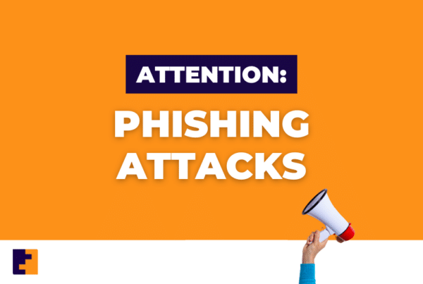 Text about phishing attacks and a megaphone