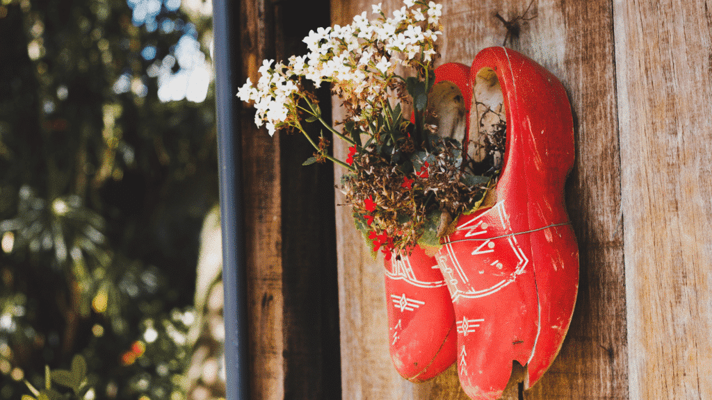 Red wooden clogs - a symbol of the Dutch culture